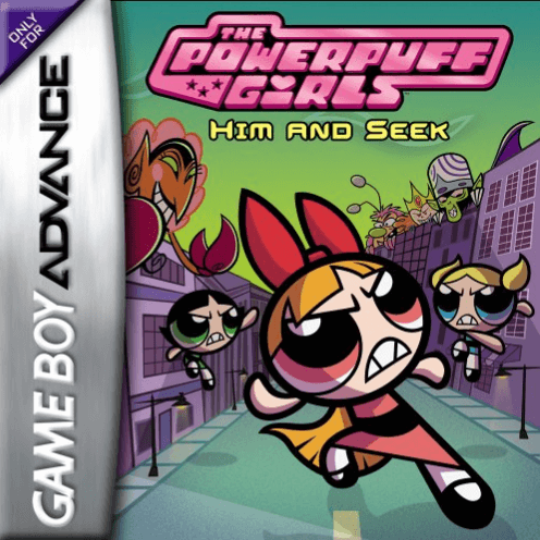 Powerpuff Girls Him and Seek box art for GameBoy Advance